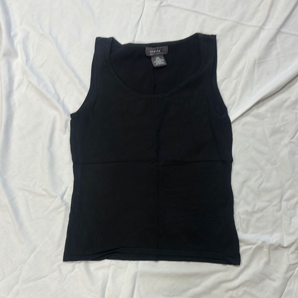 George Black Fitted Tank Top